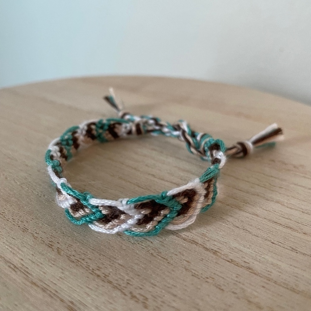 Contrast Teal Woven Bracelet